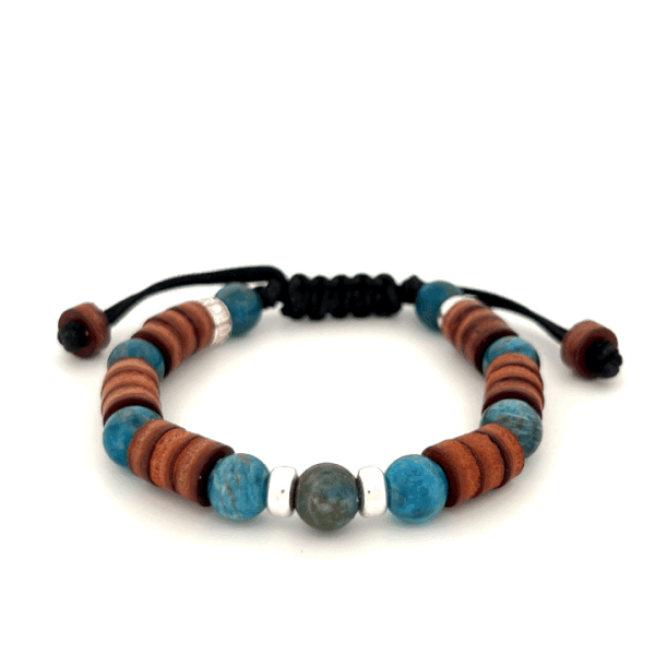 Preview: LeatherPearl Makramee-Armband mit Apatit